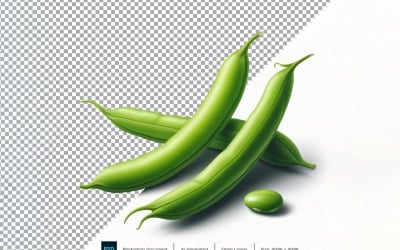 Grüne Bohnen, frisches Gemüse, transparenter Hintergrund 07