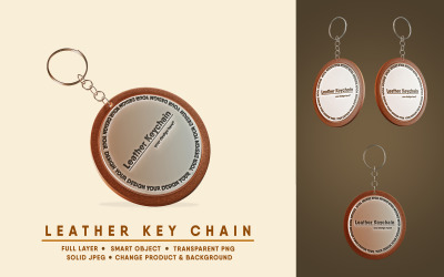 Läder Key Chain Mockup I Easy Editable