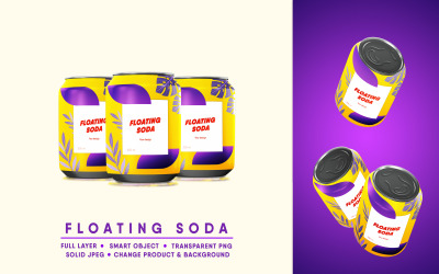 Maquette de soda flottante facile à modifier