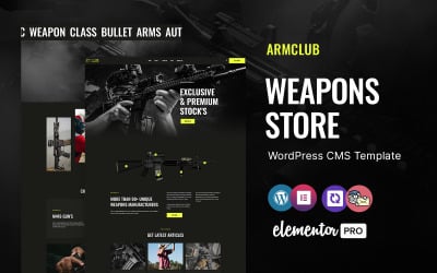 Armclub – Obchod se zbraněmi WordPress Téma Elementor