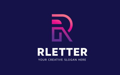 Creatieve R brief Logo ontwerpsjabloon