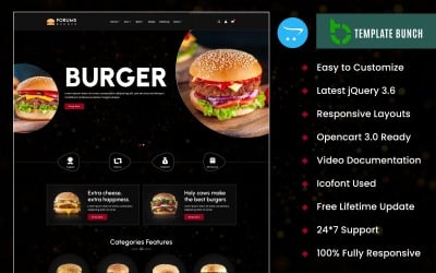Forums Burger - Responsive OpenCart Theme for eCommerce Website Template