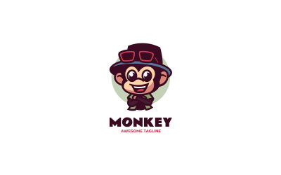 Logo kreskówki maskotki małpy 7