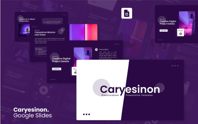 Caryesinon – Glassmorphism Google Slides-sjabloon