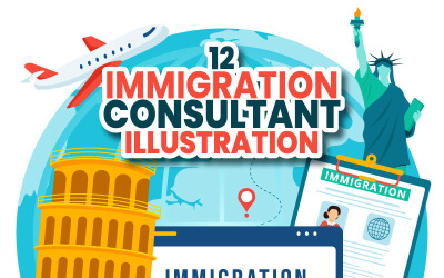 12 Bevándorlási tanácsadó illusztráció
