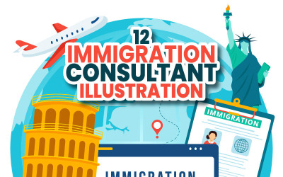 12 Illustrazione del consulente per l&amp;#39;immigrazione