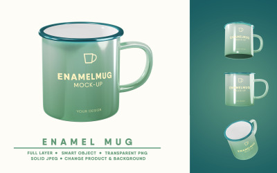 Mockup di tazza smaltata I facilmente modificabile