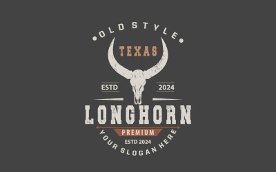 Дизайн логотипу Longhorn Animal Vintage V1