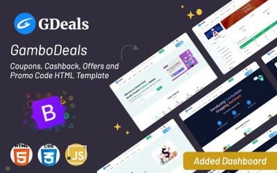 GamboDeals - kupony, zwrot gotówki, oferty i szablon HTML kodu promocyjnego
