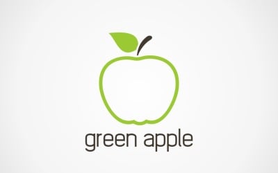 Logo zielonego jabłka dla strony internetowej i aplikacji