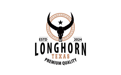 Longhorn Animal Logo Design Vintage V3