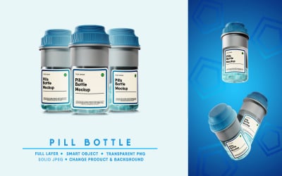 Maquete de frasco de comprimidos I fácil editável