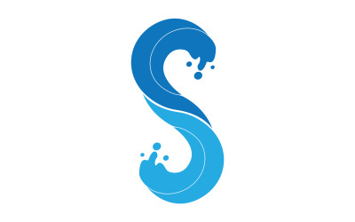 S 飞溅水蓝色标志矢量版本 v11