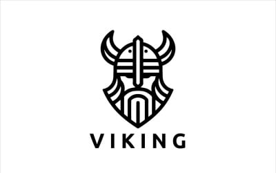 Plantilla vectorial de diseño de logotipo vikingo V40