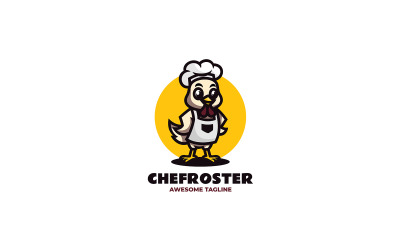 Chef Rooster Mascot Cartoon Logo