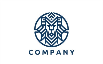 Geometrisches Logo-Design mit Löwenmotiv