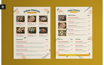 Minimale Dimsum-Restaurantkarte