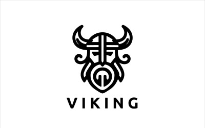 Moderní design loga vikingské hlavy
