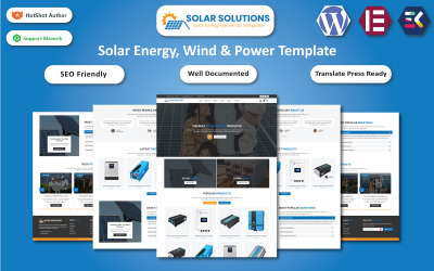Napelemes megoldások – Napenergia, szél és energia WooCommerce sablon