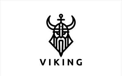 Шаблон дизайна логотипа викинга V37