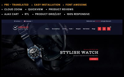 Szablon Opencart sklepu z zegarkami Versace