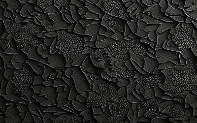 Black stone wall pattern background_leaves art in the wall_abstract stone wall pattern