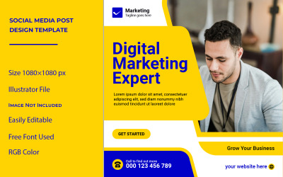 Digital marknadsföring Sociala medier Postdesignmall 1
