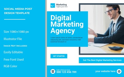 Digital marknadsföring Sociala medier Postdesignmall 2