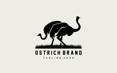 Diseño de logotipo de avestruz Ilustración de animales del desierto V14