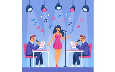 Ilustración plana del Festival de la Canción de Eurovisión