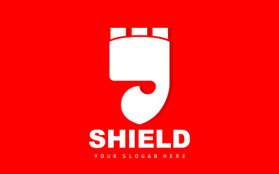 Jednoduchý štít Logo Design Vector TemplateV9