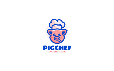 Pig Chef Mascot Cartoon Logo 3