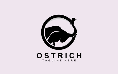 Projekt logo strusia Pustynna ilustracja zwierząt V5