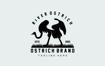 Projekt logo strusia Pustynna ilustracja zwierząt V7