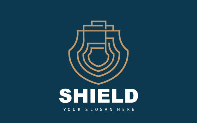 Simple Shield Logo Design Vector TemplateV13