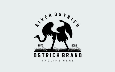 Strucc Logo Design Sivatagi Állat Illusztráció V7