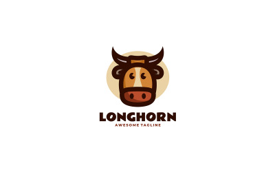 Styl logo prostej maskotki krowy 1