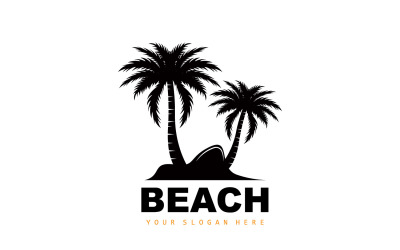 Design estivo da spiaggia con logo della palmaV10