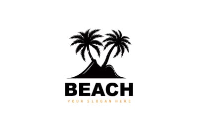 Design estivo da spiaggia con logo della palmaV11