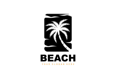 Design estivo da spiaggia con logo della palmaV6