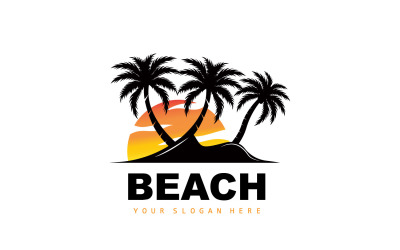 Palm Tree Logo Beach Summer DesignV12