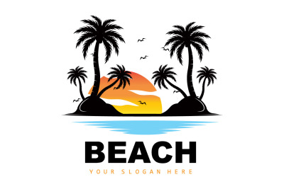 Palm Tree Logo Beach Summer DesignV20