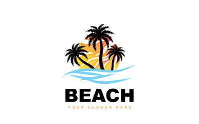 Palmträdslogotyp Beach Summer DesignV4