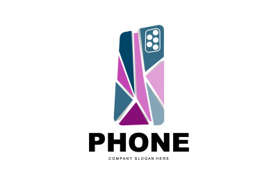 Design de telefone moderno vetorial de logotipo de smartphone V24