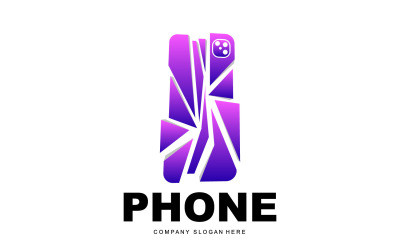Design de telefone moderno vetorial de logotipo de smartphoneV42