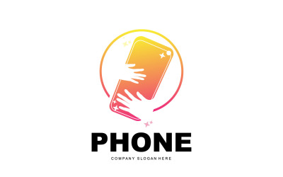 Logo smartfona wektor nowoczesny projekt telefonuV15