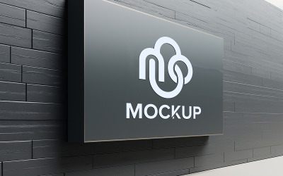 Modello di mockup del logo da parete psd