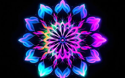Neon Mandala Art_Neon Blumenornament