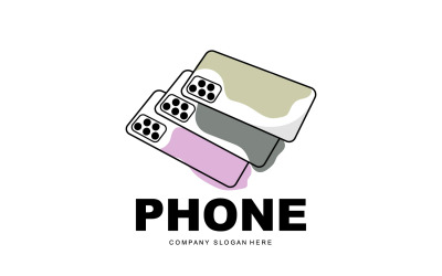Smartphone Logo Vector Diseño De Teléfono ModernoV31