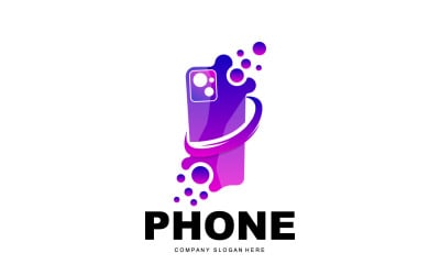 Smartphone Logo Vector Diseño De Teléfono ModernoV49